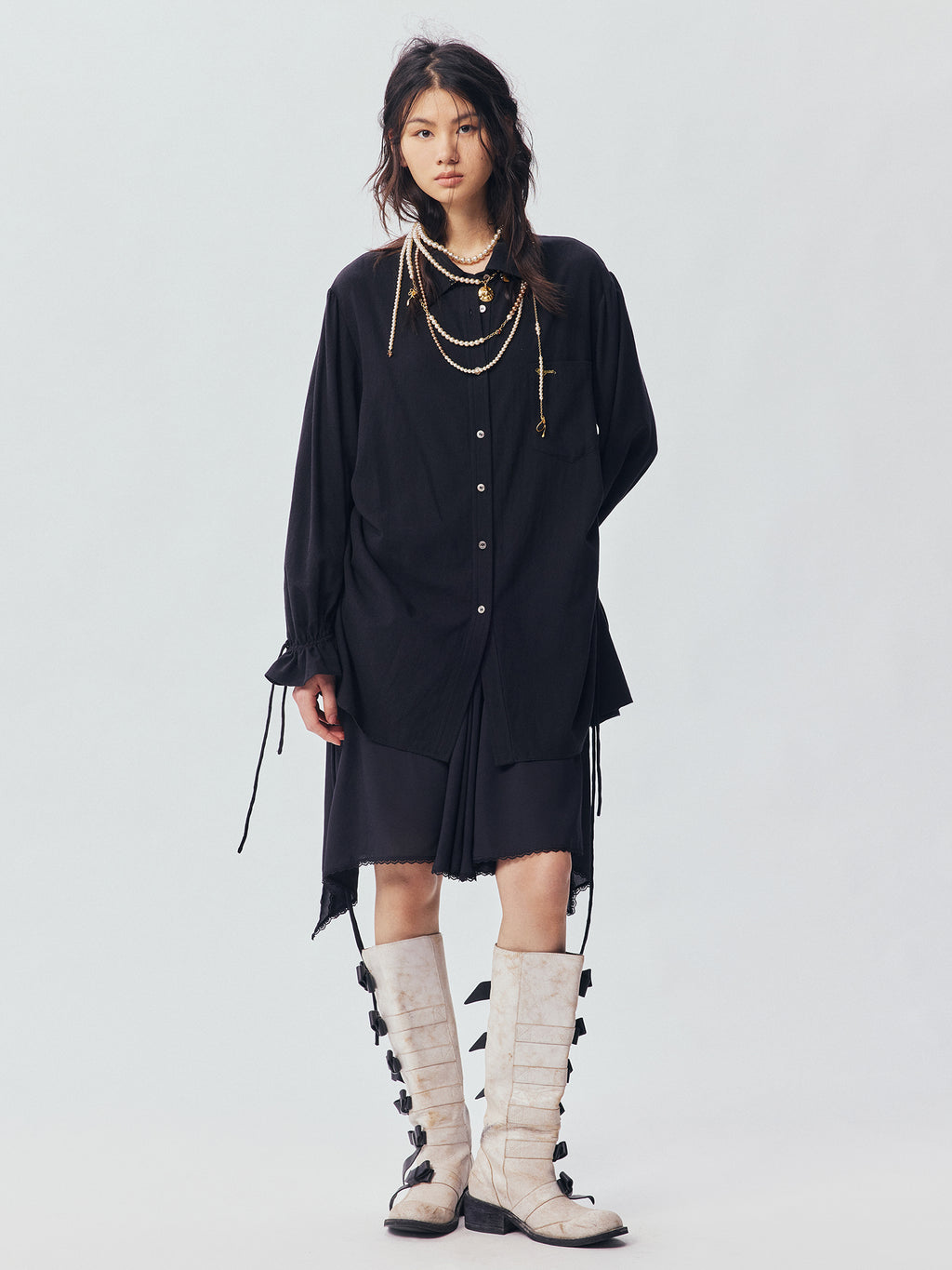 Drawstring Shirt Dress