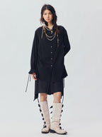 Drawstring Shirt Dress