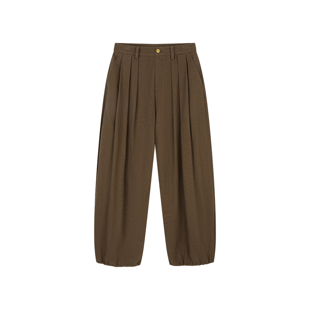 Vintage Textured Military Trousers