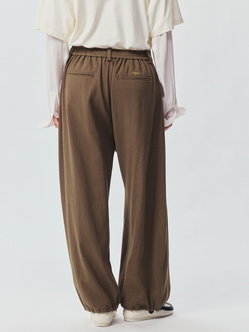 Vintage Textured Military Trousers