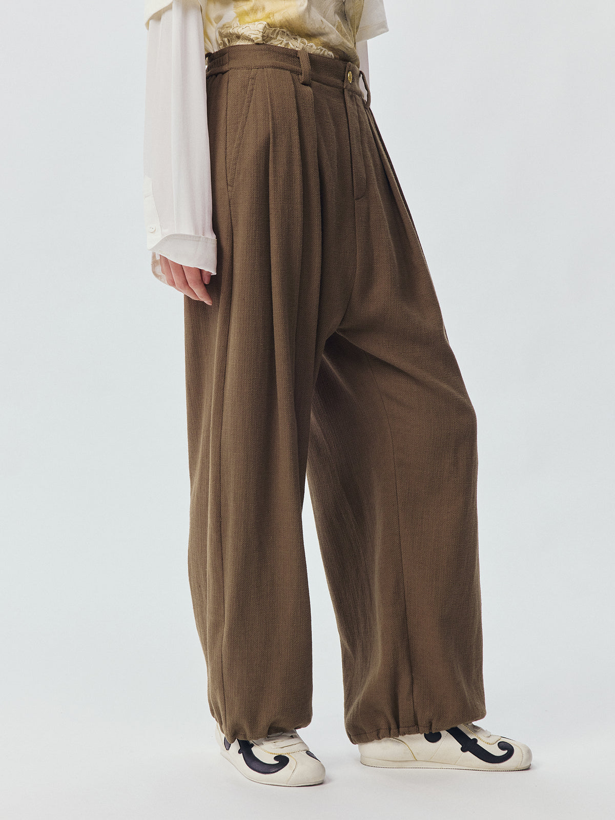 Vintage Textured Military Trousers
