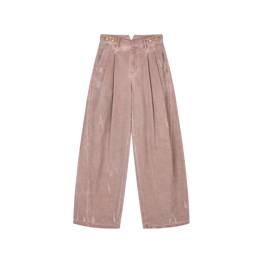 Vintage Washed Military Button Trousers