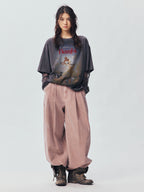 Vintage Washed Military Button Trousers