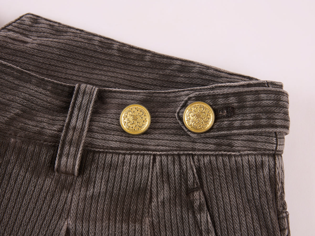 Vintage Washed Military Button Trousers