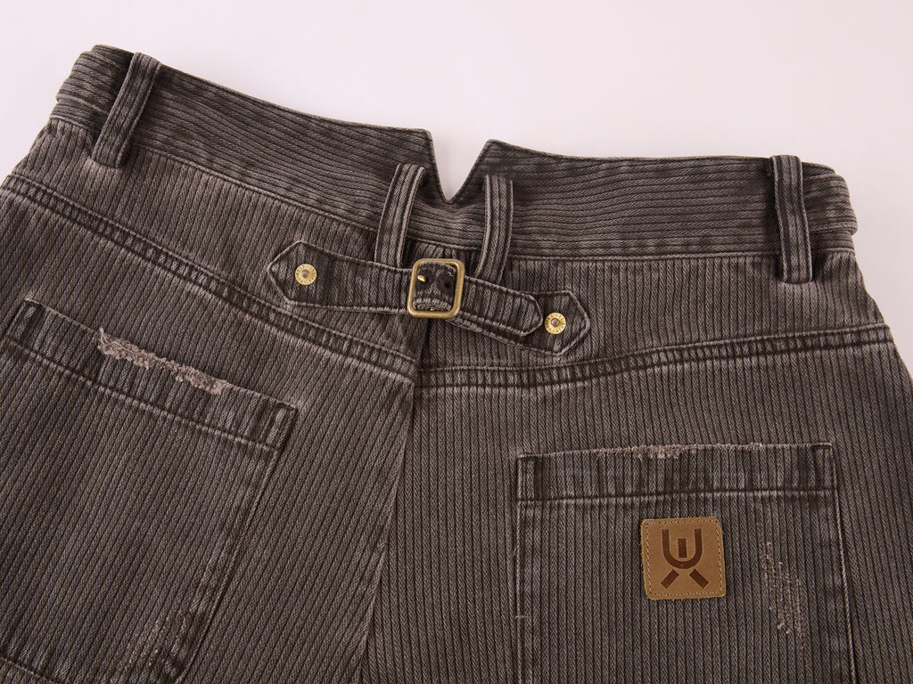 Vintage Washed Military Button Trousers