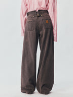 Vintage Washed Military Button Trousers