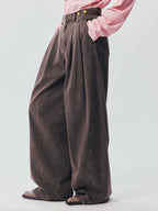 Vintage Washed Military Button Trousers