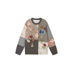 Vintage Hand-Crocheted Floral Patchwork Sweater