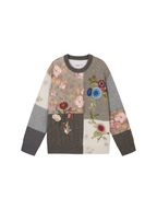 Vintage Hand-Crocheted Floral Patchwork Sweater