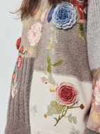 Vintage Hand-Crocheted Floral Patchwork Sweater