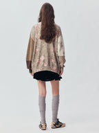 Vintage Crochet Floral V Neck Cardigan