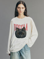 Embroidered Rock 'n' Roll Cat Sweatshirt