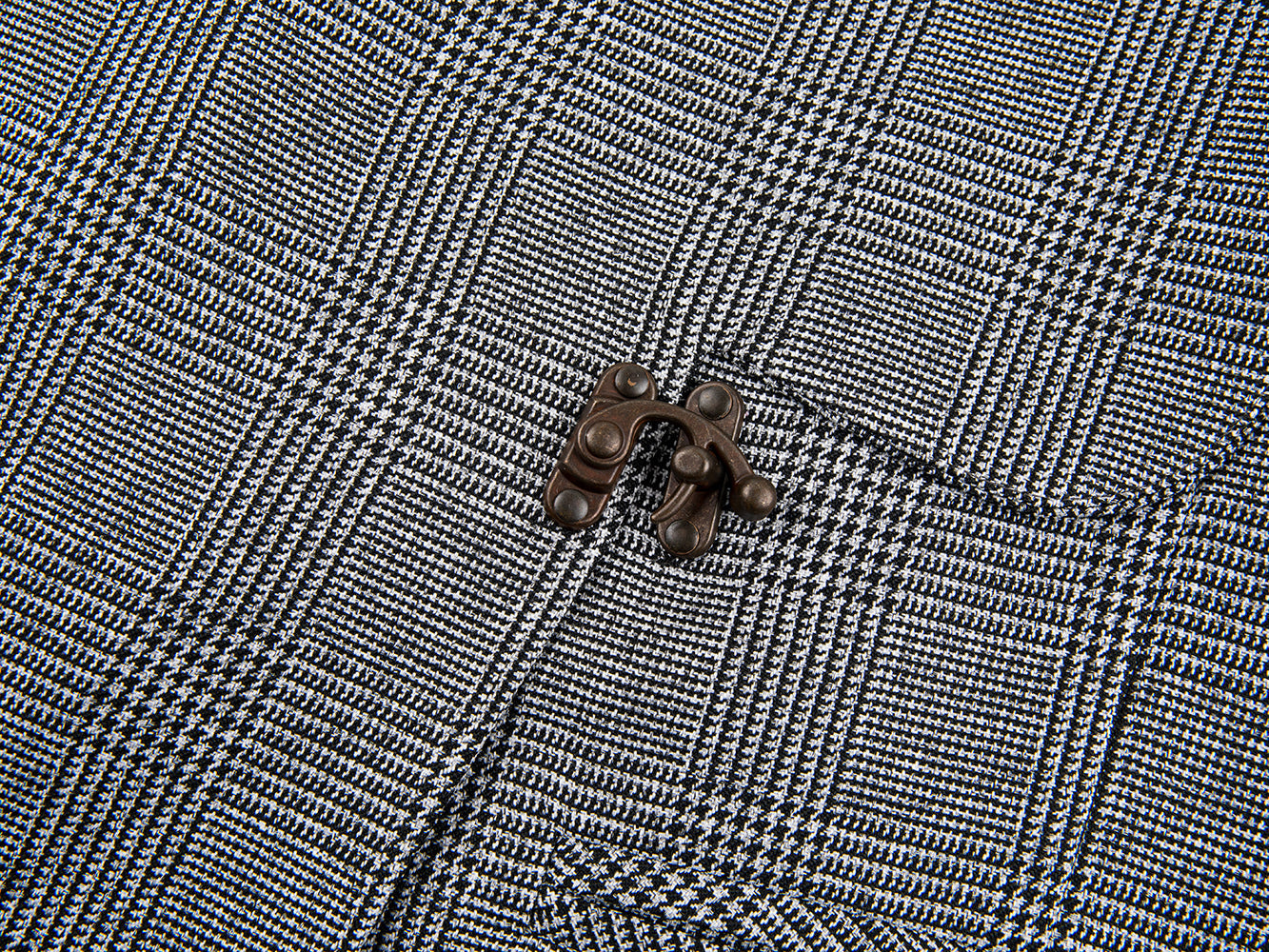 Houndstooth irregular collar long vest