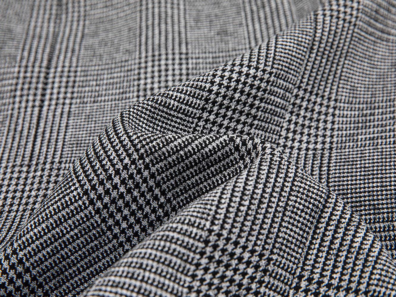 Houndstooth irregular collar long vest