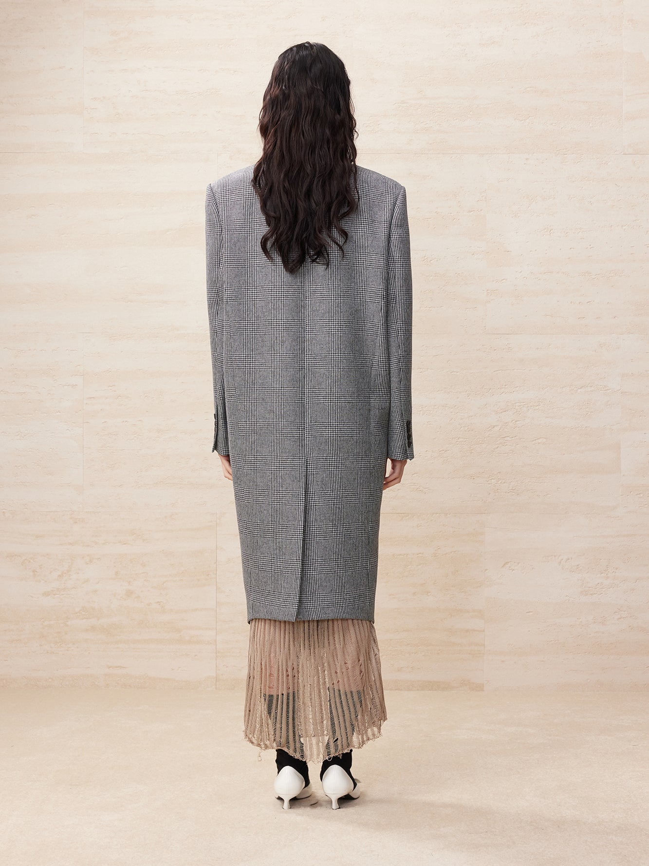 Houndstooth long coat