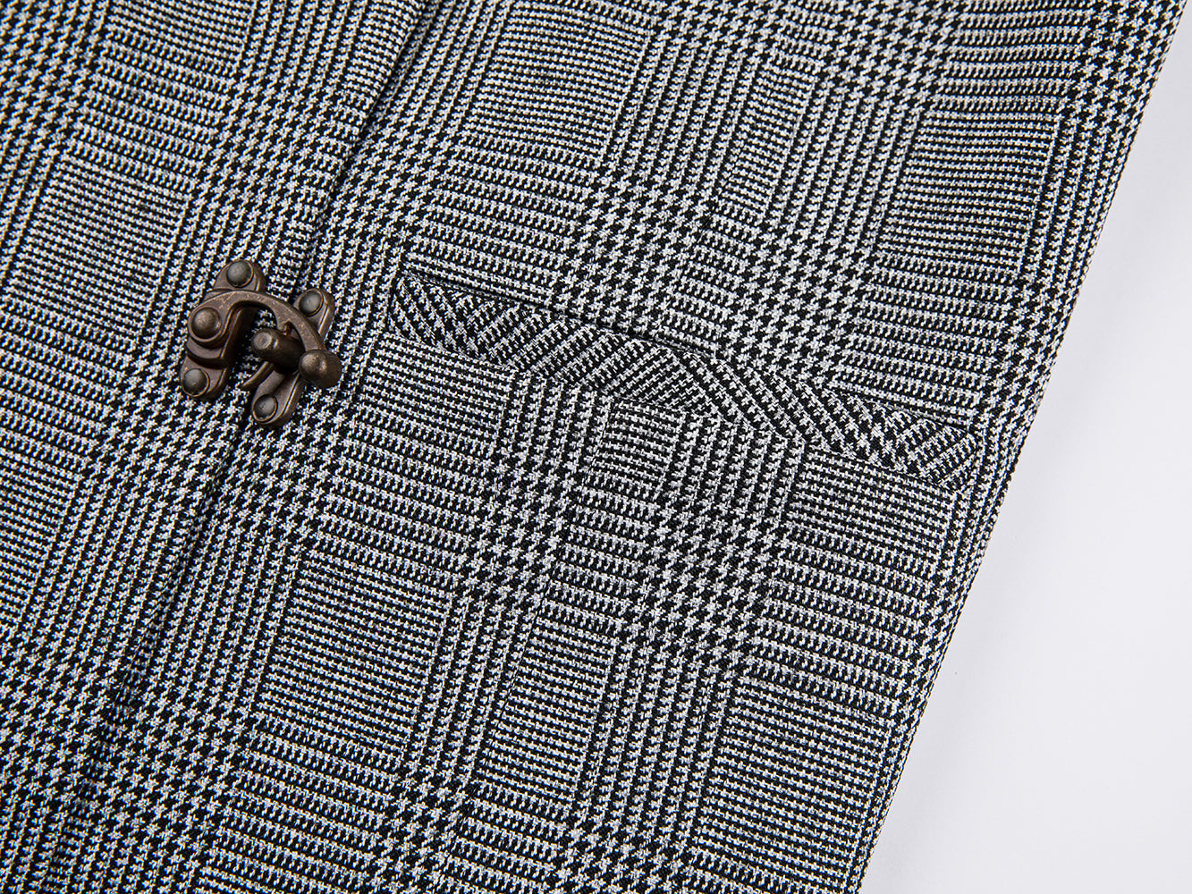 Houndstooth long coat