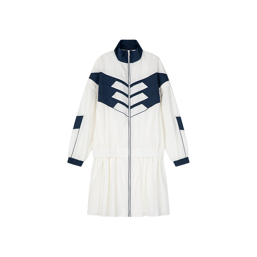 Detachable sleeves panelled dress