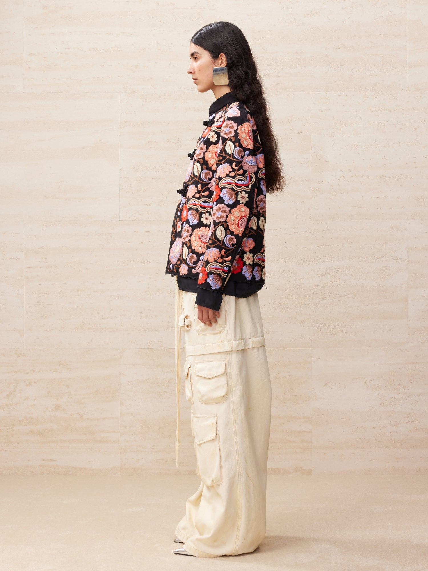Floral Chinese button knot jacket