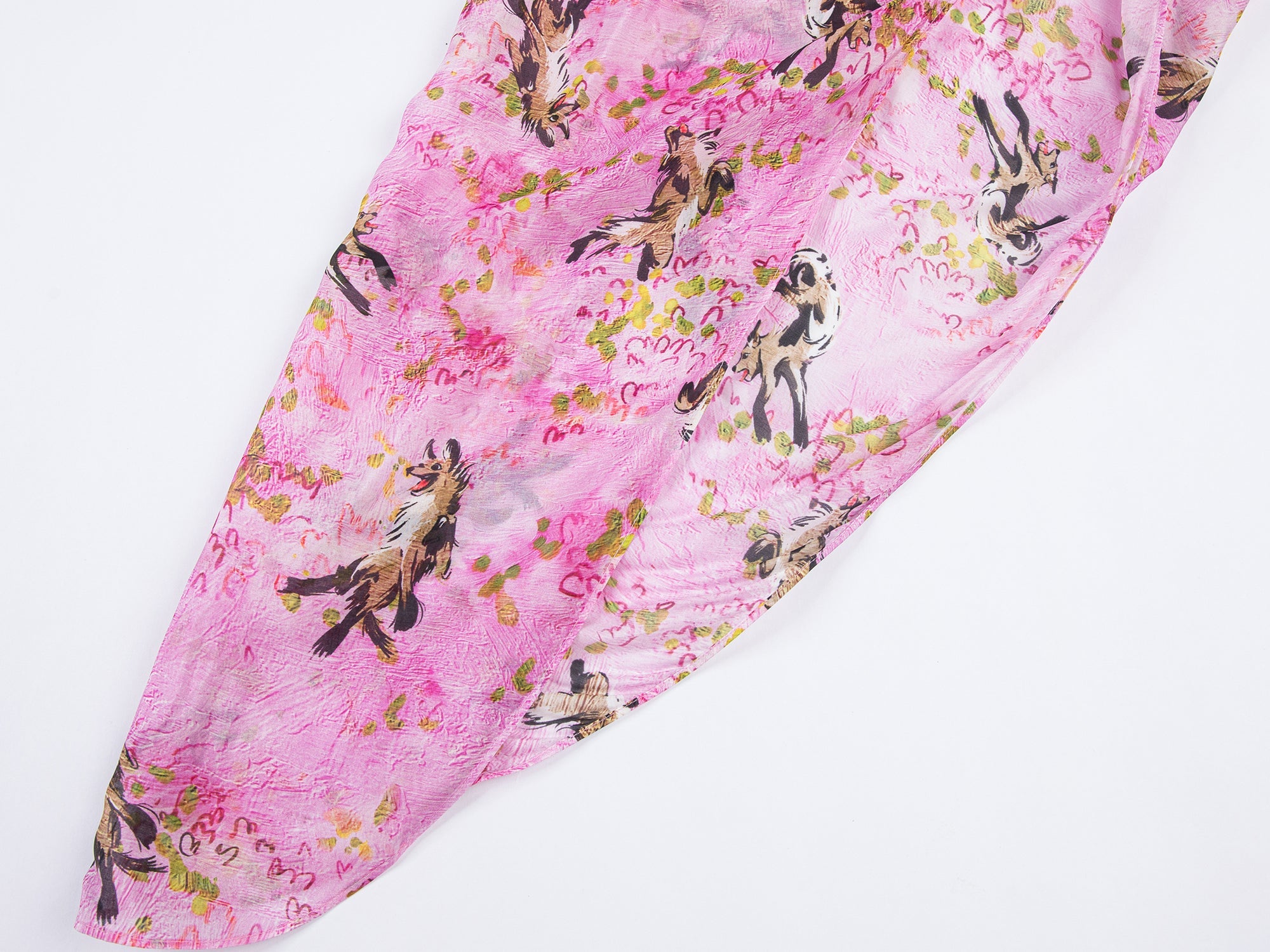 Puppy patterned rose pink draped skirt