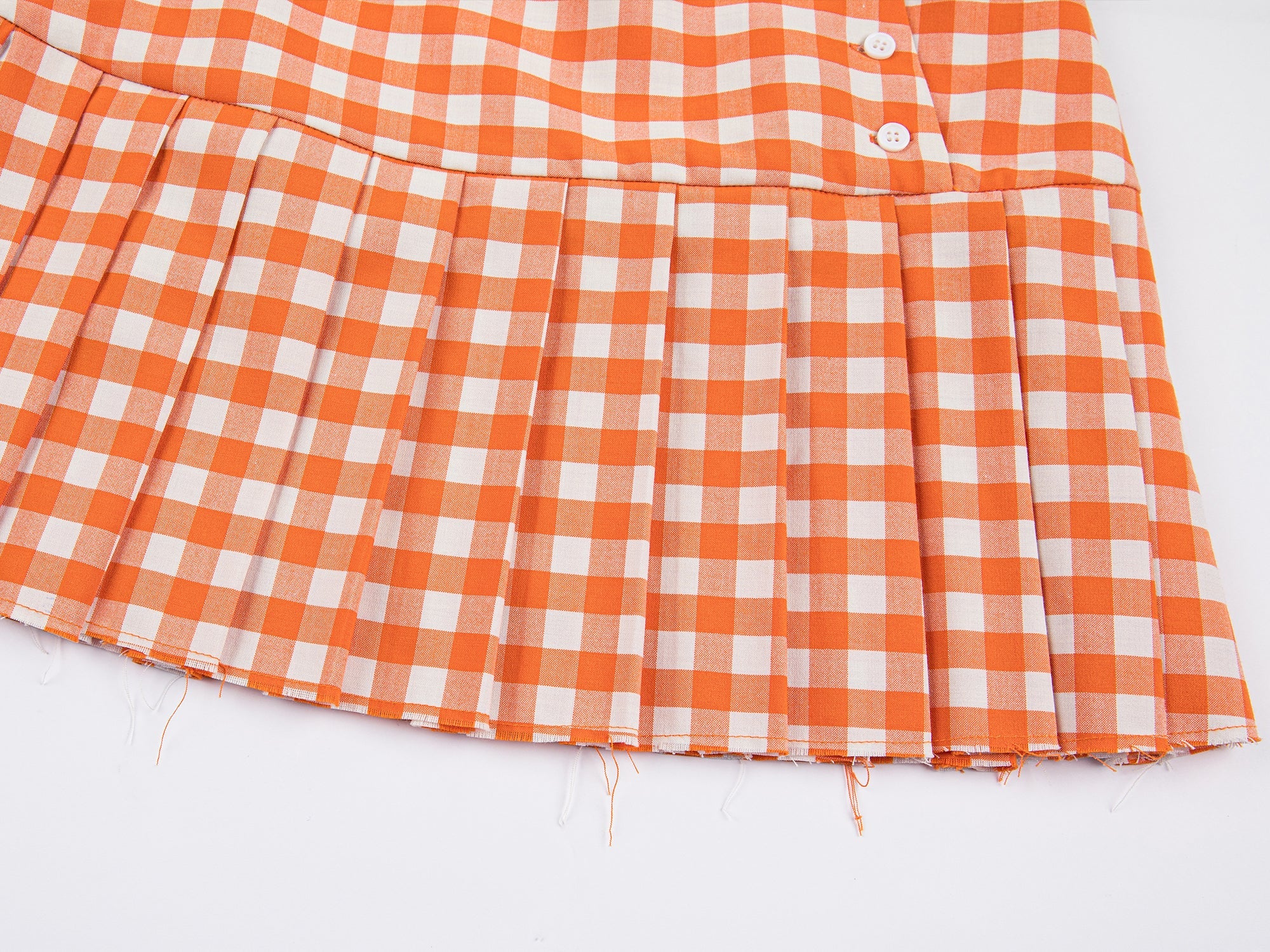 Vichy plaid pleated skirt