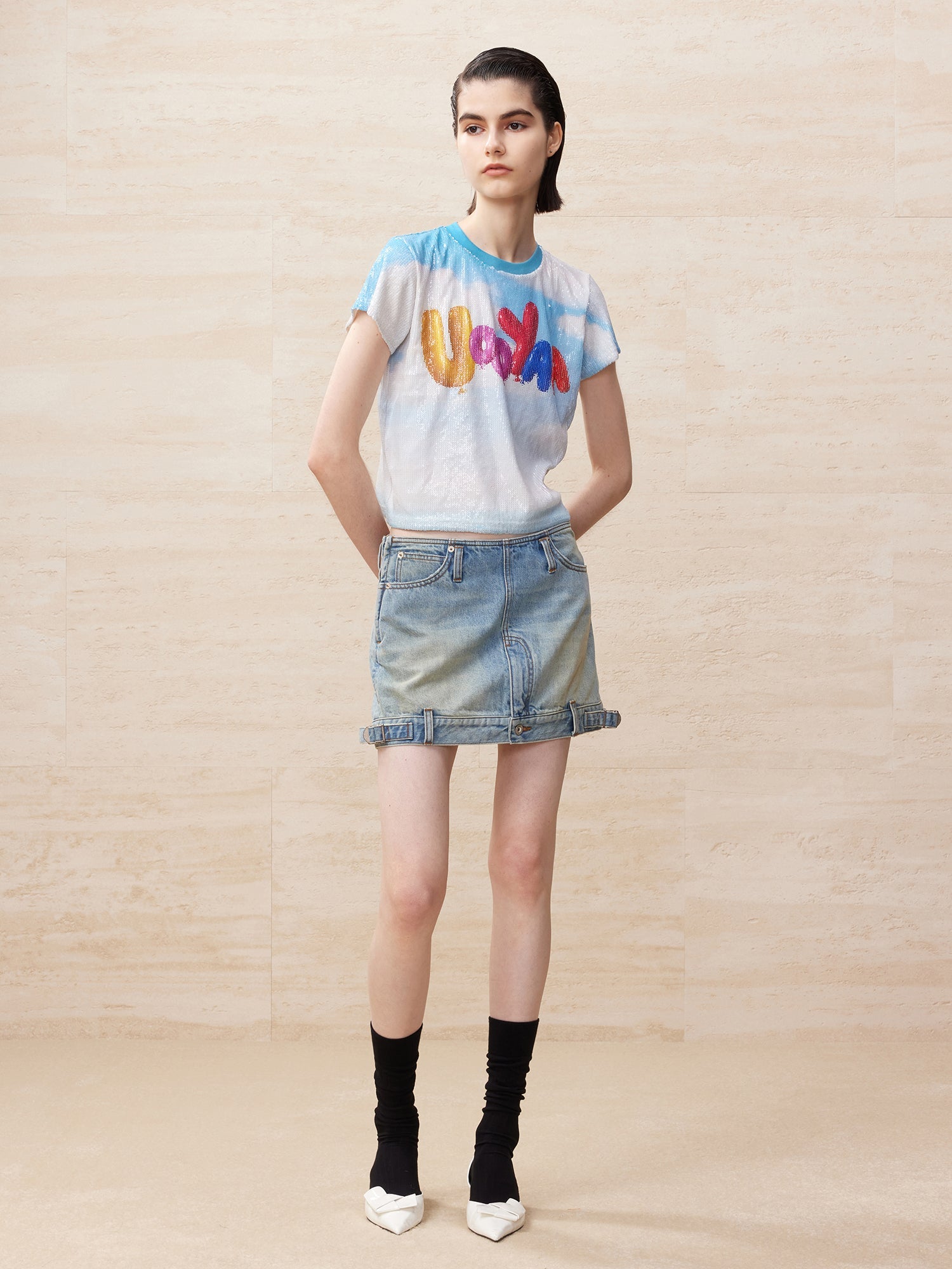 Uooyaa beaded balloon t-shirt