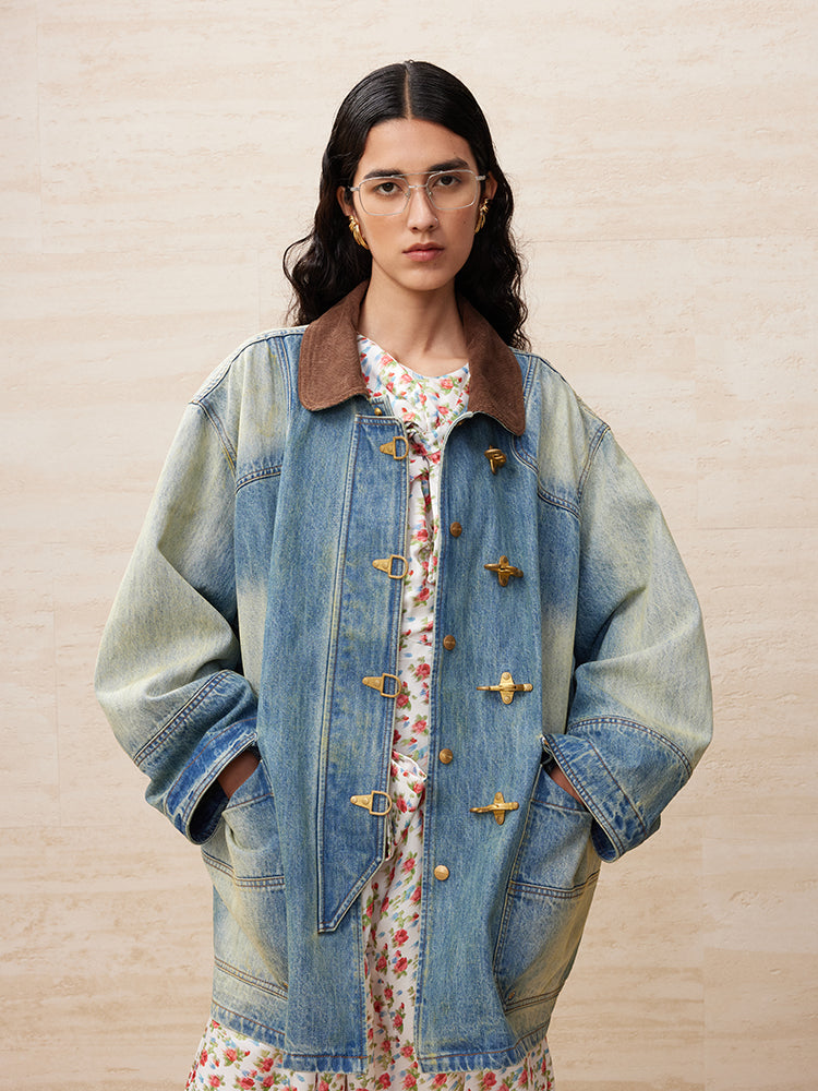 Uooyaa club washed denim jacket