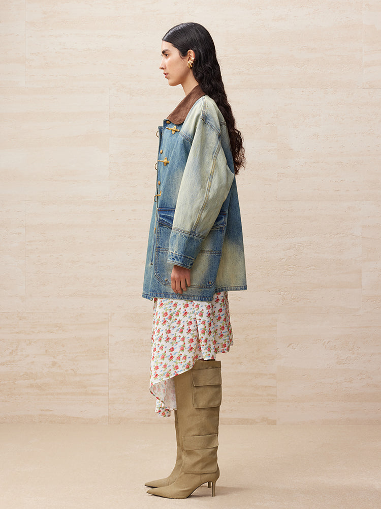 Uooyaa club washed denim jacket