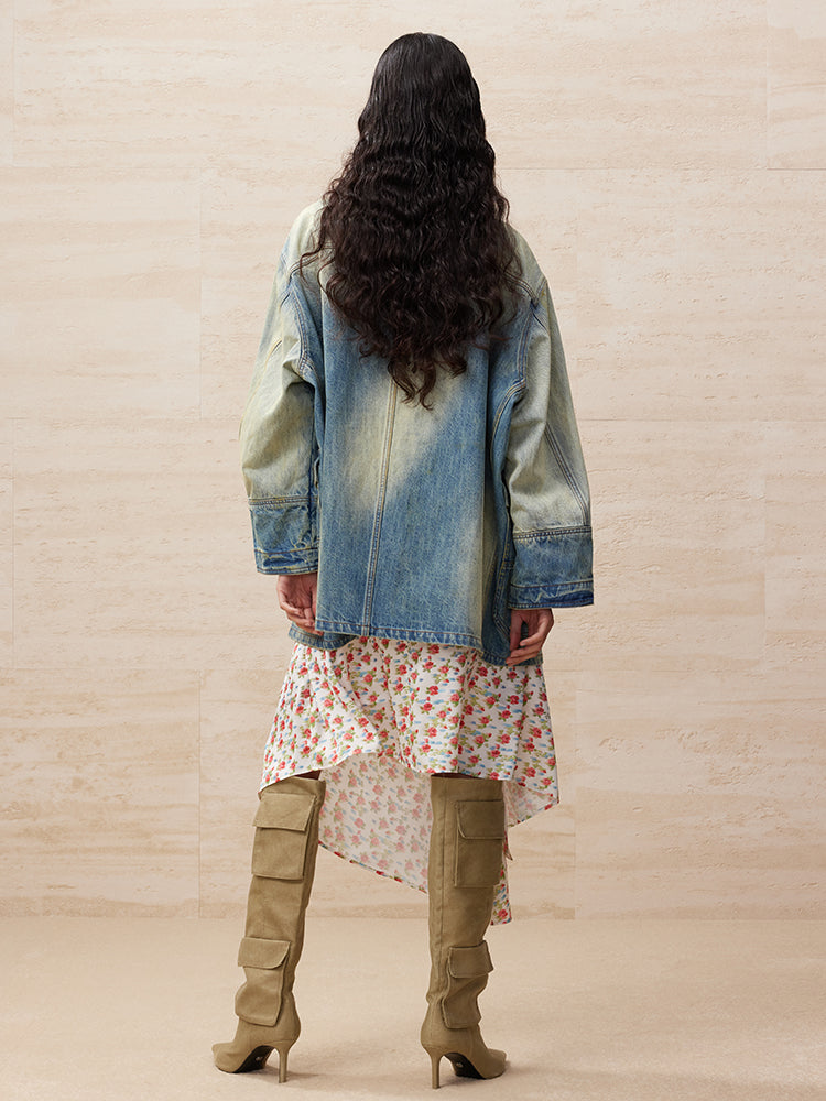 Uooyaa club washed denim jacket