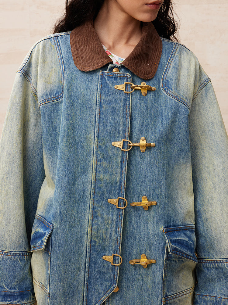 Uooyaa club washed denim jacket