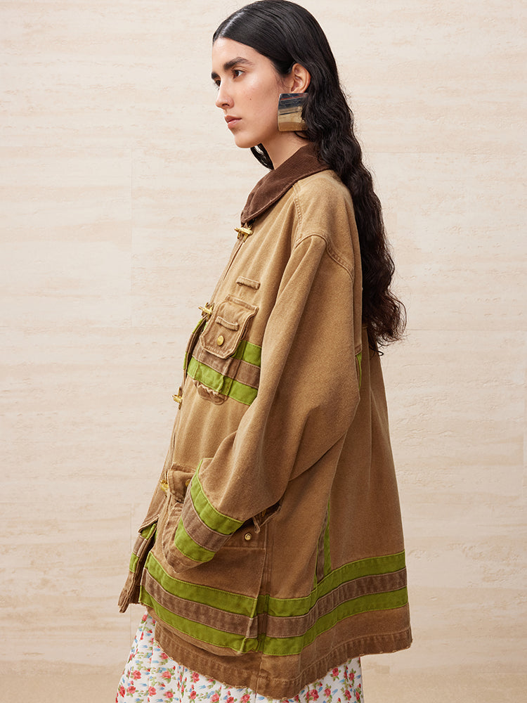 Uooyaa club stripped hunting jacket