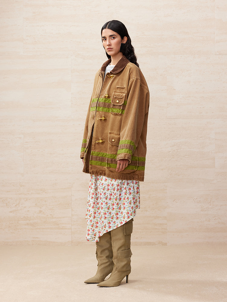 Uooyaa club stripped hunting jacket