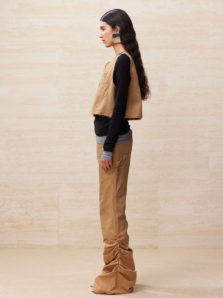 Youth and truth cropped raw edge vest