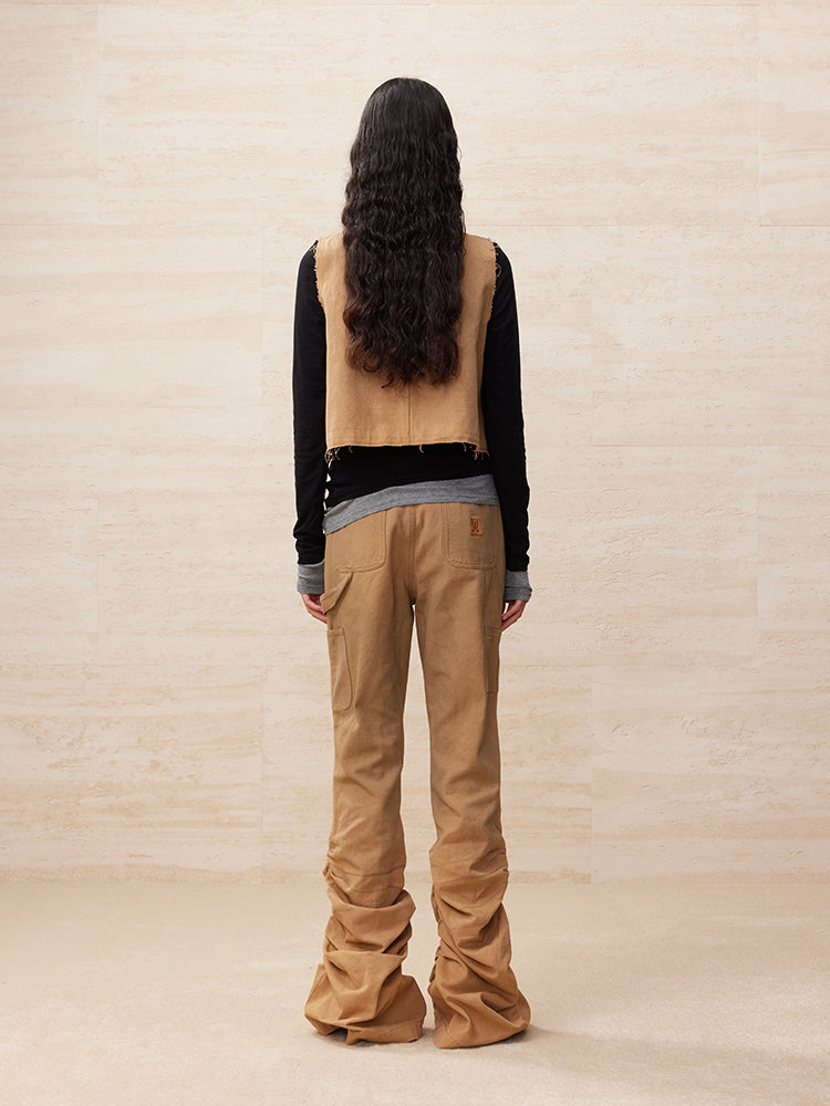 Youth and truth cropped raw edge vest