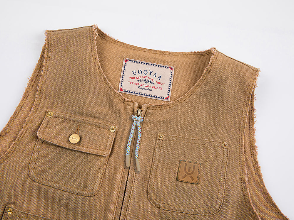 Youth and truth cropped raw edge vest