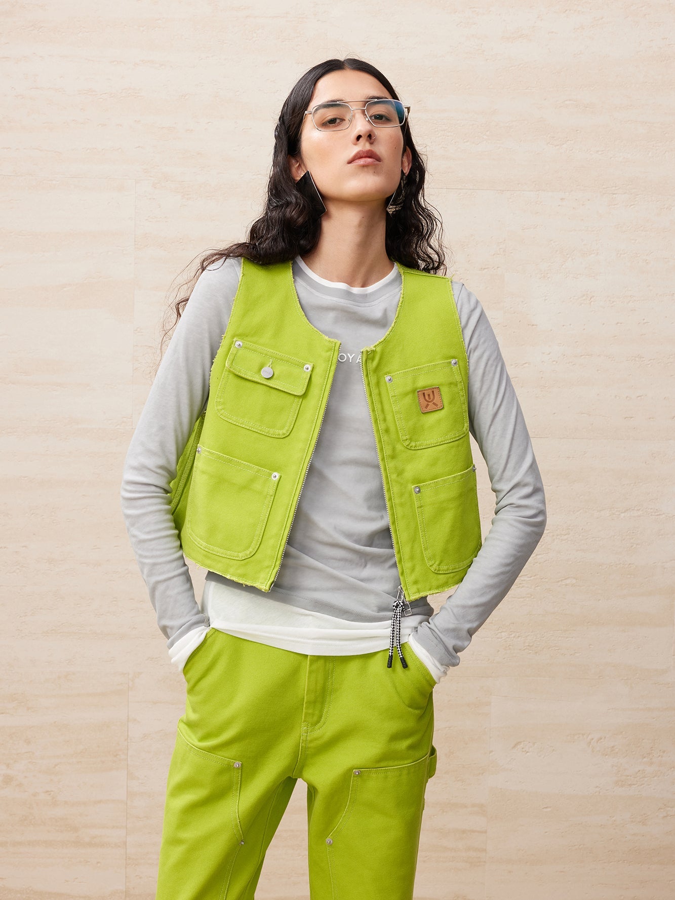 Youth and truth cropped raw edge vest