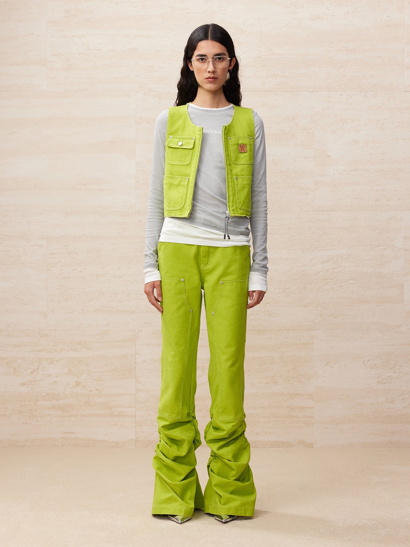 Youth and truth cropped raw edge vest