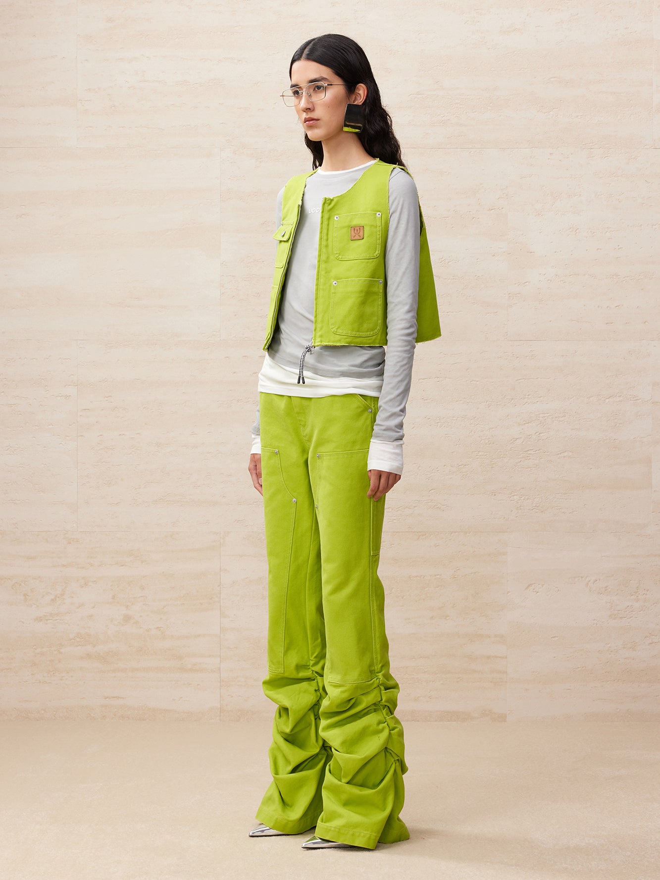 Youth and truth cropped raw edge vest