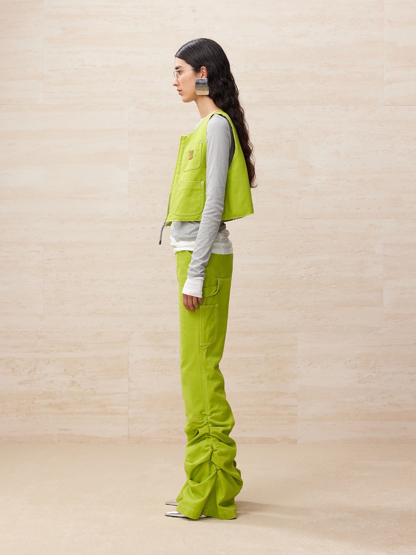 Youth and truth cropped raw edge vest