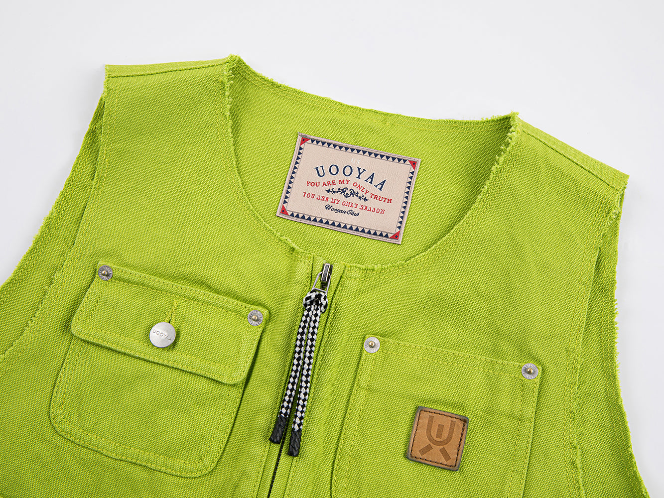 Youth and truth cropped raw edge vest