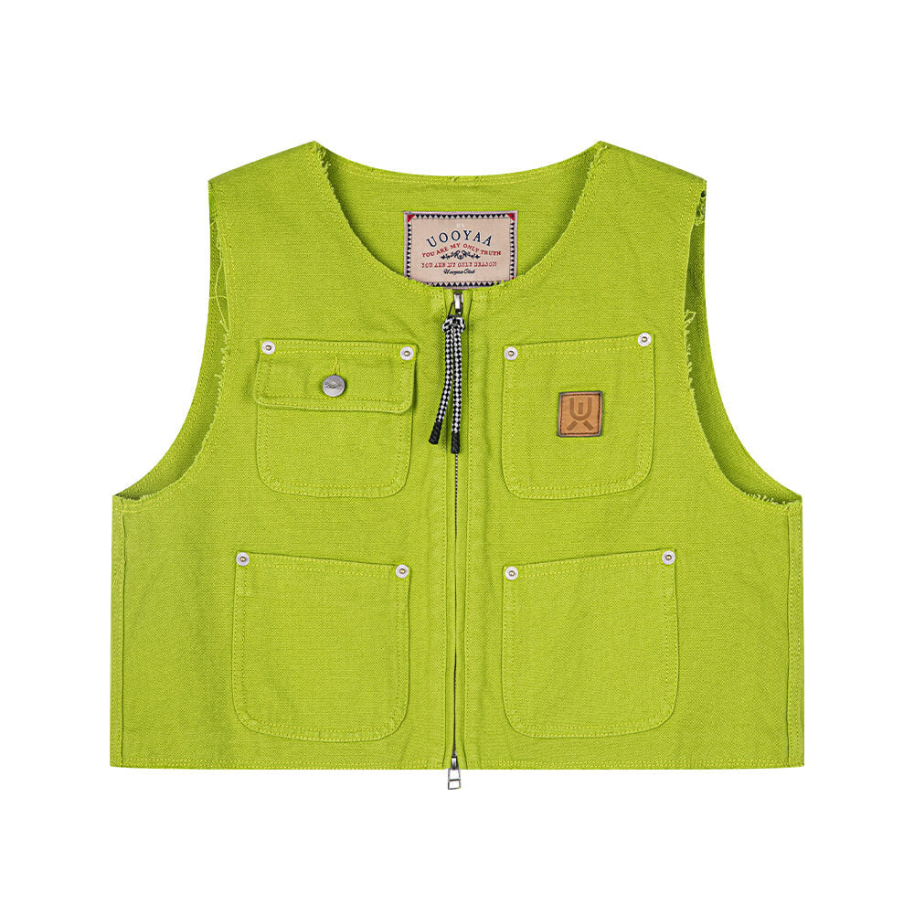 Youth and truth cropped raw edge vest