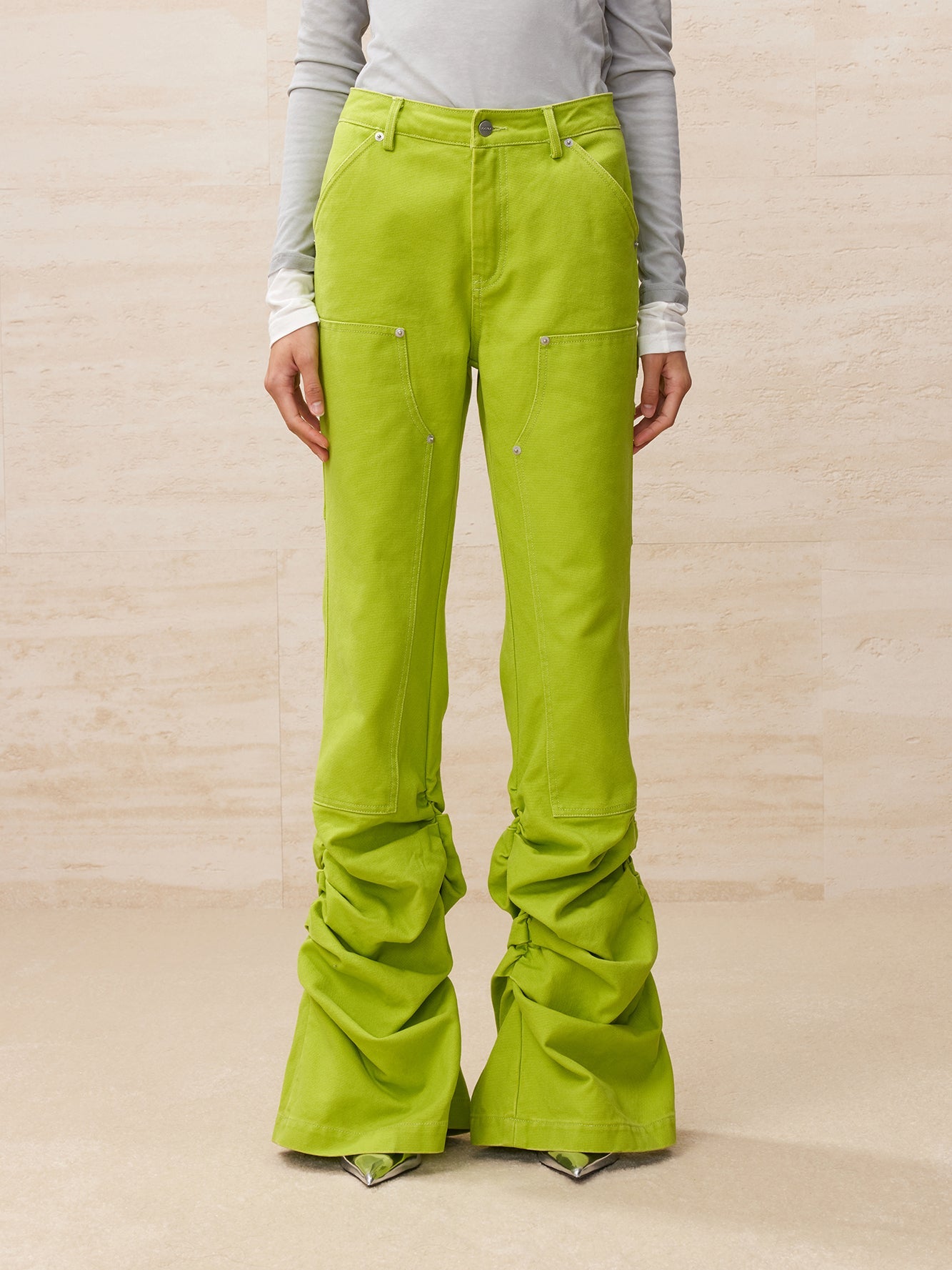 Youth and truth draped flared jeans