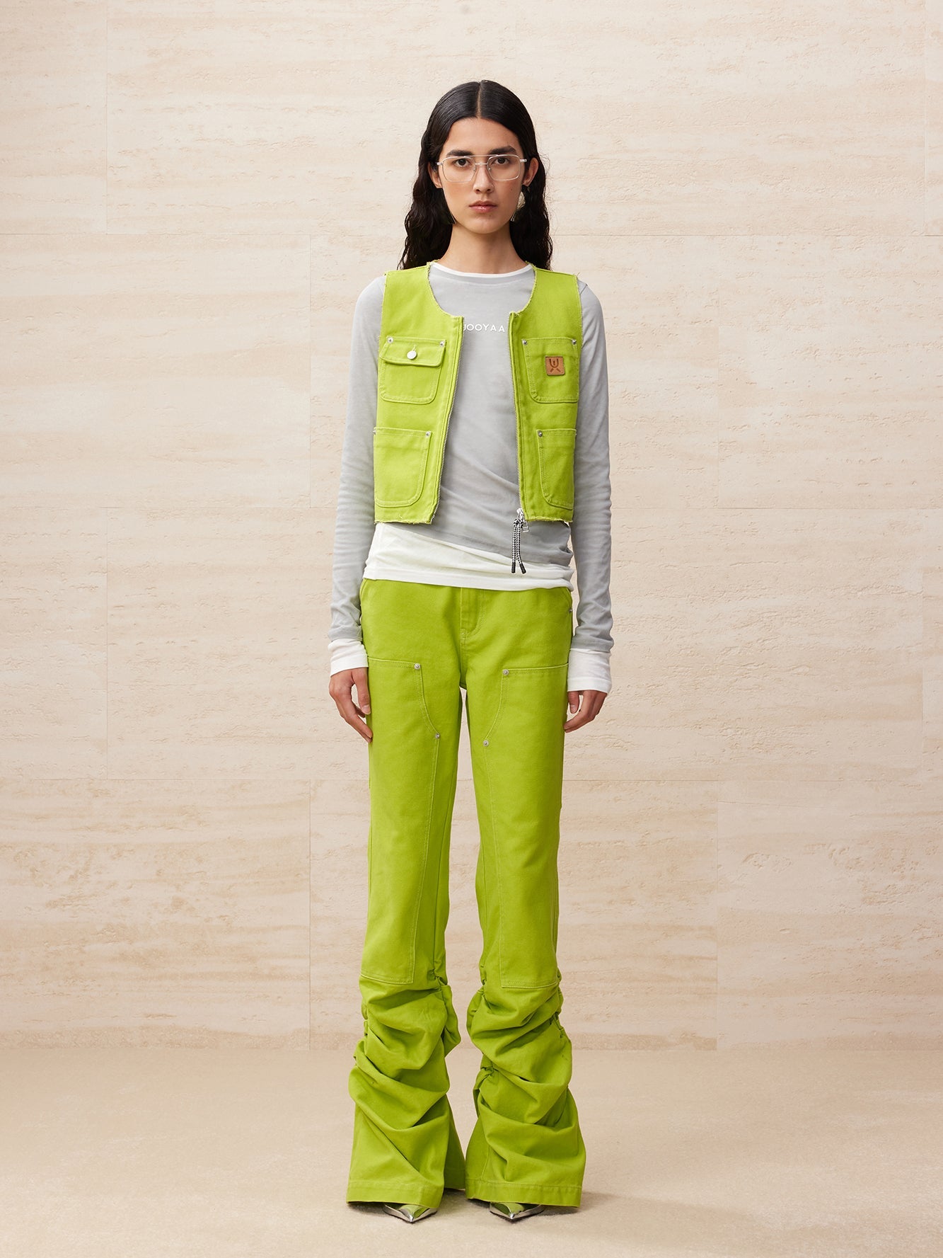 Youth and truth draped flared jeans