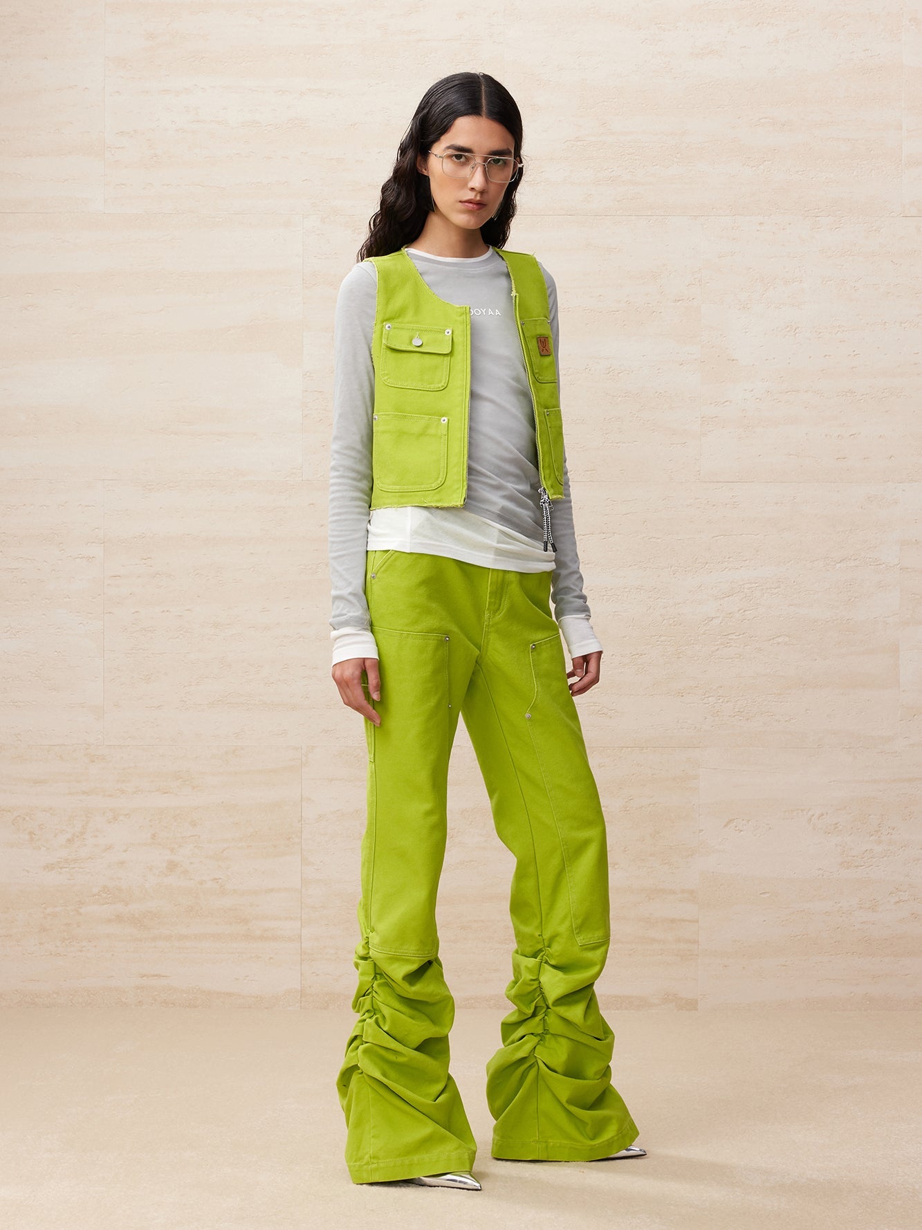 Youth and truth draped flared jeans