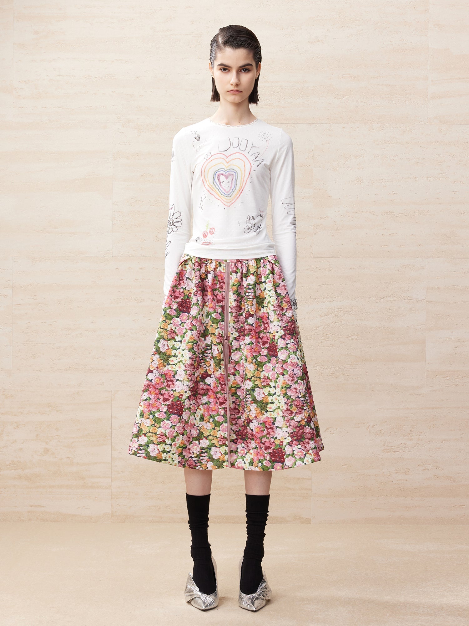 Childlike drawing long sleeved shirt