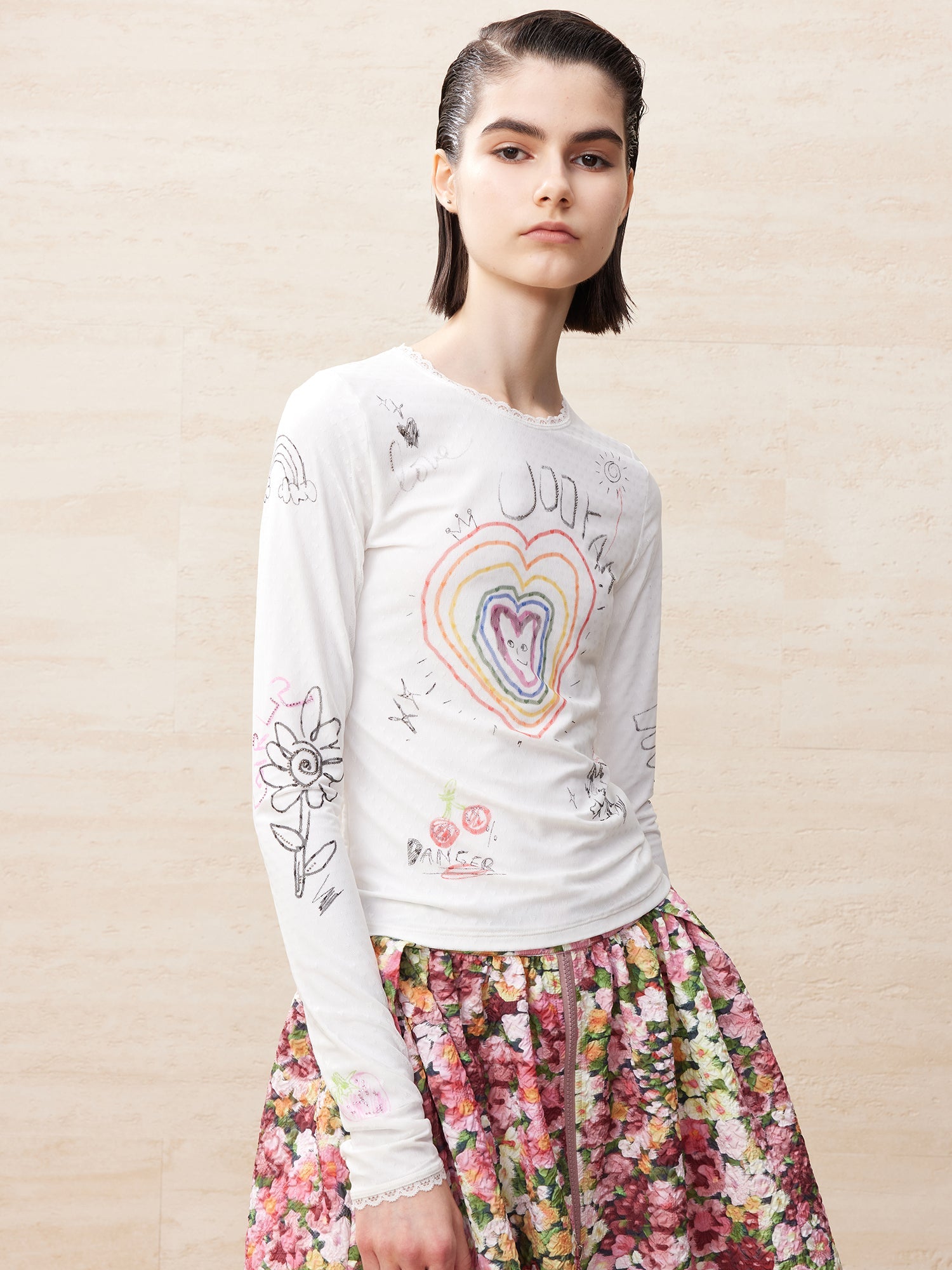 Childlike drawing long sleeved shirt