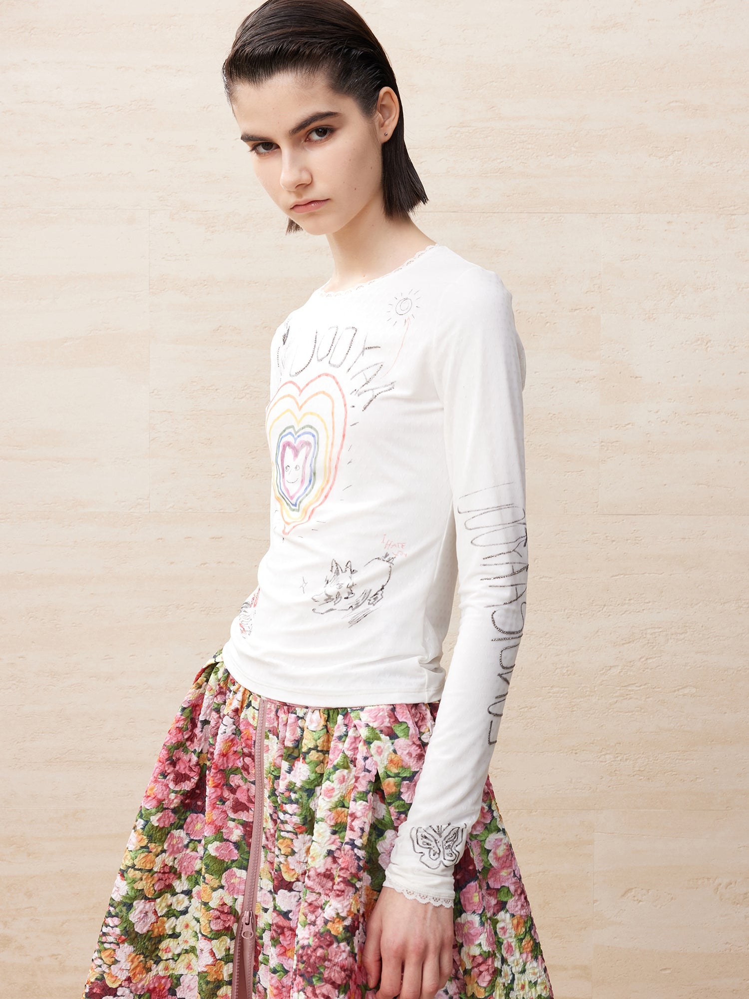 Childlike drawing long sleeved shirt