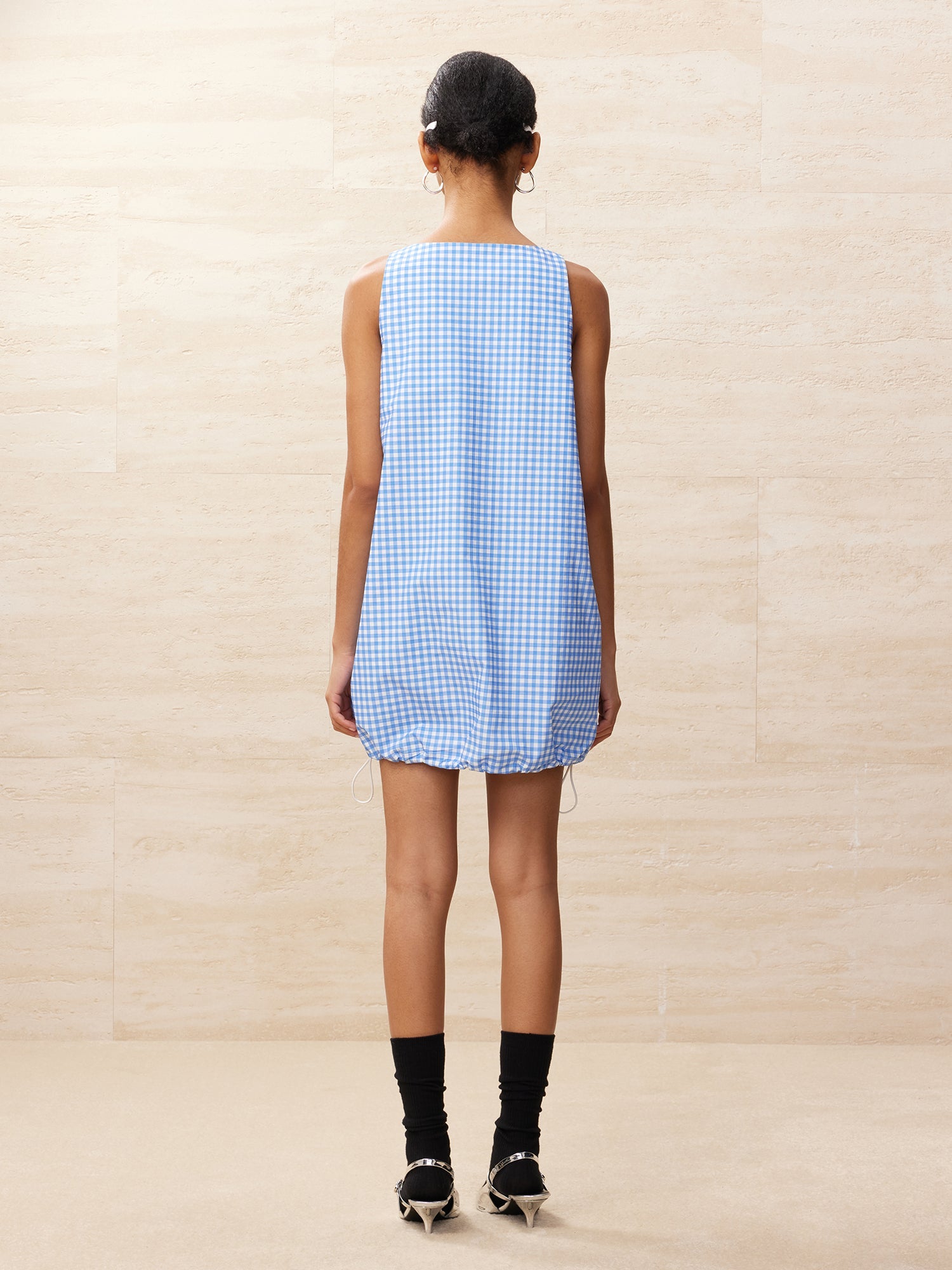 Vichy plaid cargo tank dress