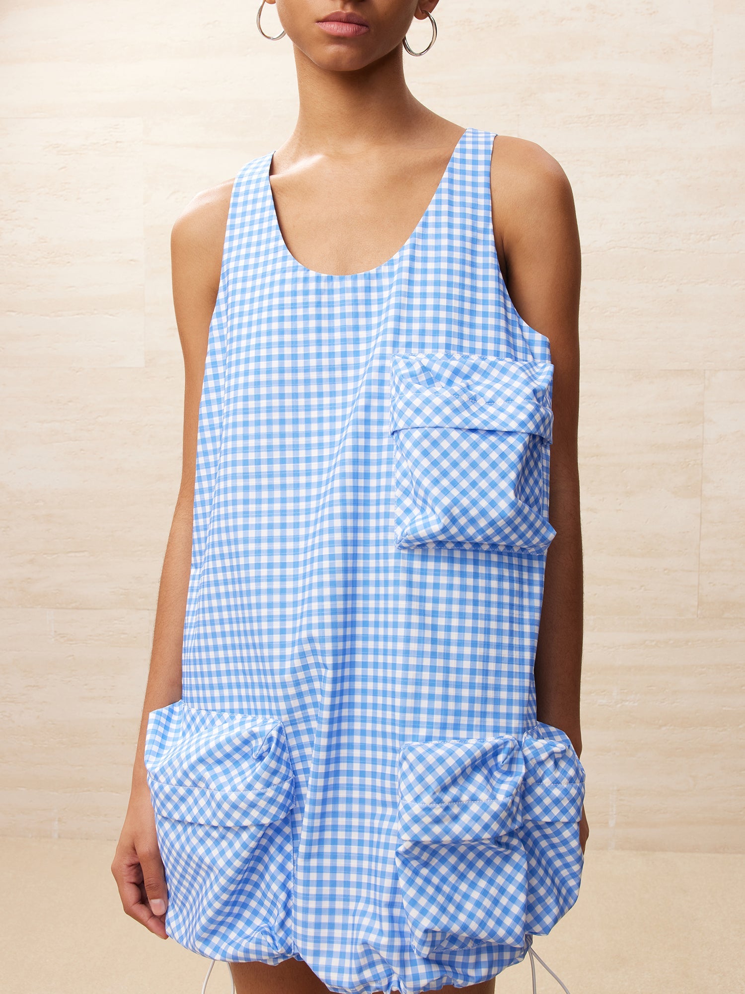 Vichy plaid cargo tank dress