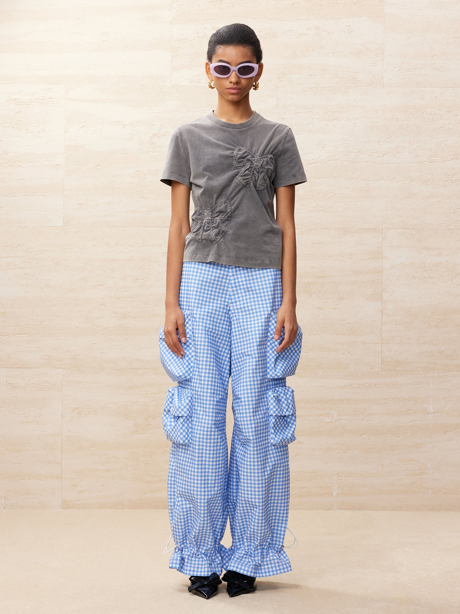 Vichy plaid cargo pants