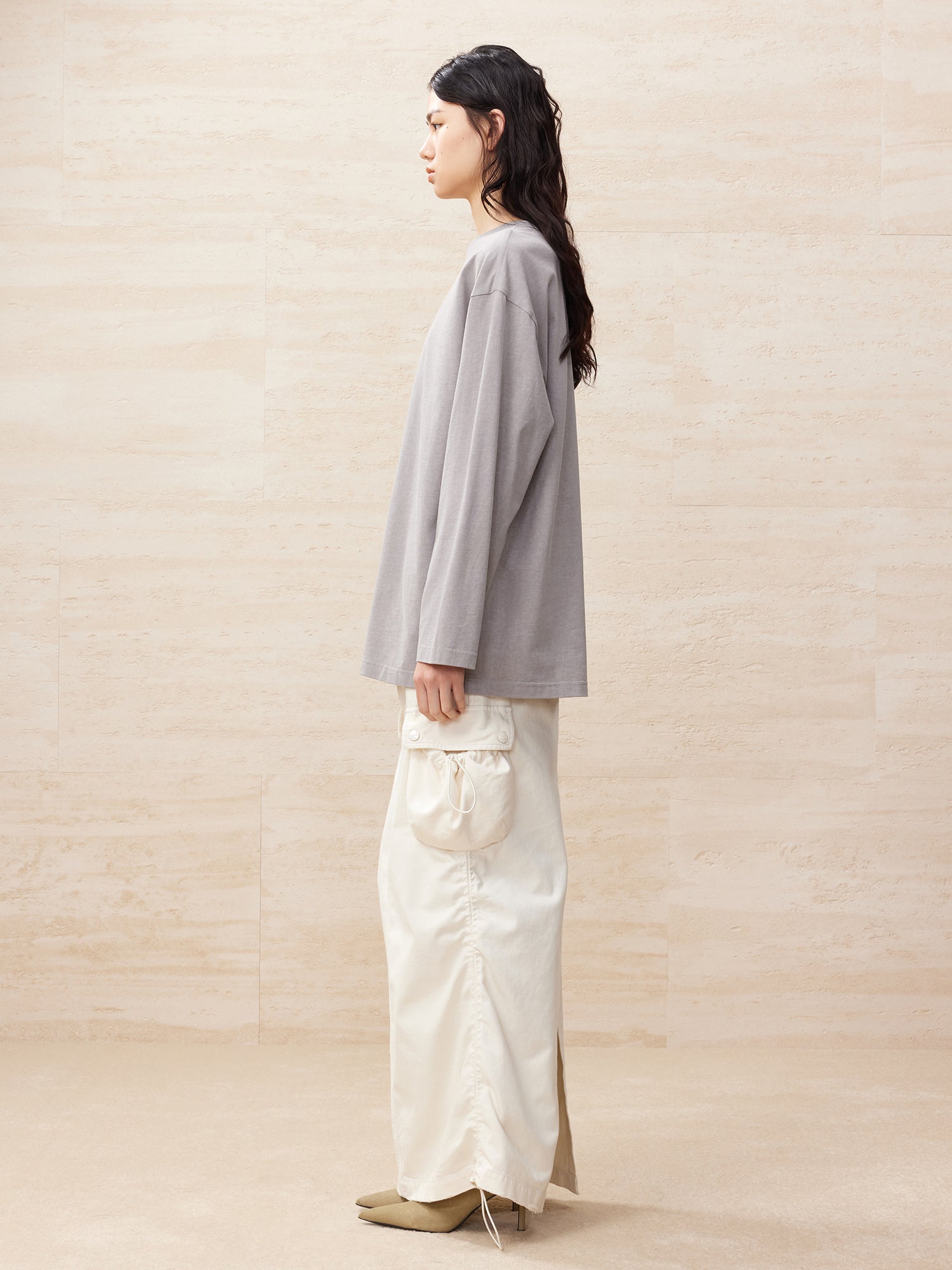 Puppy portrait printed long sleeved shirt